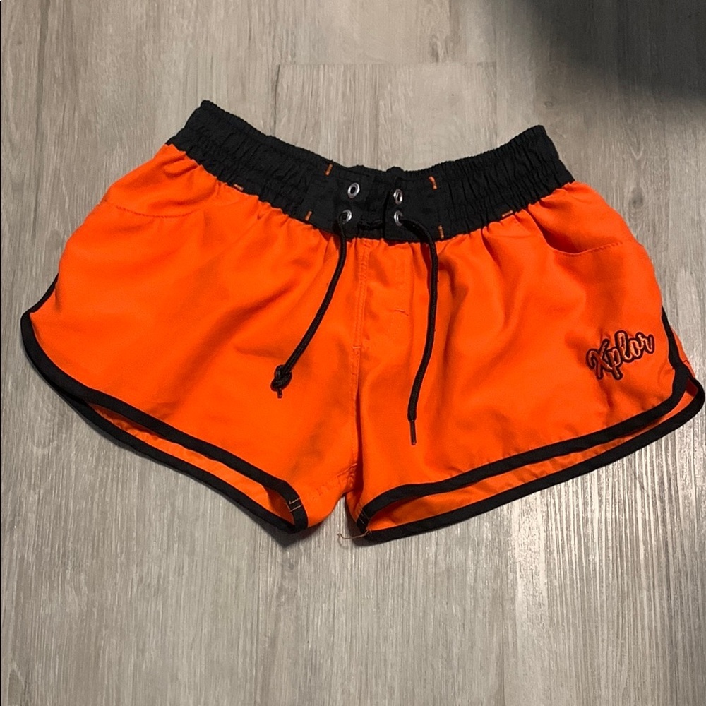 Women's Orange Athletic Shorts